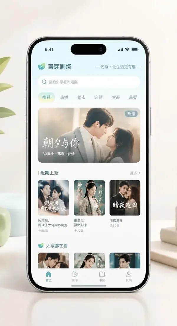 剧王短剧网址APP - 清爽自然的短剧界面 剧王短剧网址 APP 首页界面展示